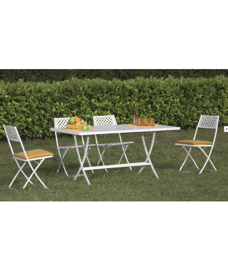 PIEGHEVOLE 140 oder 160 cm Klapptisch aus weiß oder anthrazit verzinktem Metall für den Außenbereich