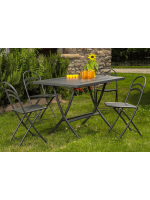 PIEGHEVOLE 140 or 160 cm folding table in white or anthracite galvanized metal for outdoor