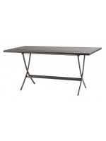 PIEGHEVOLE Table pliante 140 ou 160 cm en métal galvanisé blanc ou anthracite pour extérieur