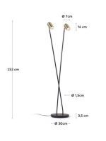 BIS floor lamp in gold and black metal home design