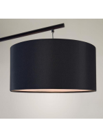 CAPRI lampada da terra in metallo nero e paralume in cotone design casa ufficio