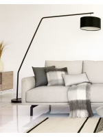 CAPRI lampadaire en métal noir et abat-jour en coton design home office