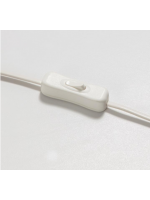 MONTR lampe à poser en rotin naturel et coton blanc