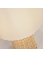 MONTR lampe à poser en rotin naturel et coton blanc