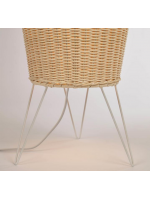 DONOMA floor lamp in natural rattan