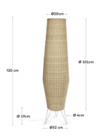 DONOMA floor lamp in natural rattan