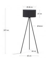 ABECIA floor lamp shade in metal and cotton