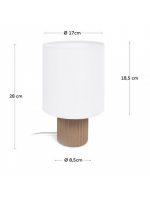 FRIZI abat jour lamp in terracotta and white cotton