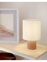 FRIZI abat jour lamp in terracotta and white cotton