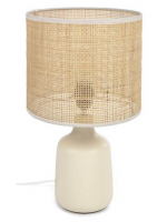 BOSCA table lamp in ceramic and bamboo