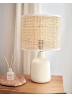 BOSCA lampada da tavolo in ceramica e bambù