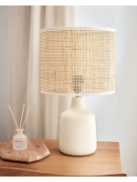 BOSCA table lamp in ceramic and bamboo