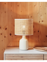 BOSCA lampe de table en céramique et bambou