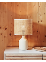 BOSCA table lamp in ceramic and bamboo