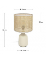 BOSCA table lamp in ceramic and bamboo