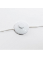 SPIRIT applique in metallo bianco e rattan nturale