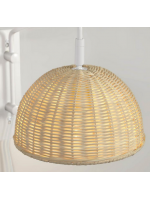 SPIRIT applique in metallo bianco e rattan nturale