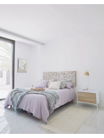 SPIRIT applique in metallo bianco e rattan nturale