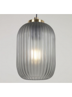 DAREM suspension lamp in gray glass and brass metal