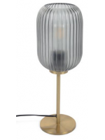 TRESPO lampe de table en verre gris et métal laiton