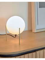 BORIS table lamp in gold metal and design glass sphere