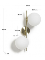 BREIV applique in metallo e 2 sfere di vetro smaltato