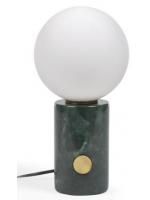 BIRT Lampe de table en marbre vert et verre satiné