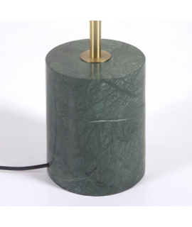 SKIFT floor lamp in gold metal and green marble and 2 satin glass spheres