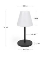 BLAK lampada da tavolo con luce a LED bianca e di diversi colori integrata per interno o esterno