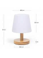 FROWEN lampada a LED calda in polietilene e legno per interno o esterno