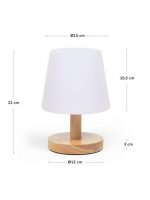 FROWEN Lampe LED chaude en polyéthylène et bois pour intérieur ou extérieur