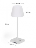 BAFER Lámpara LED cálida en polietileno y pie de aluminio para interior o exterior
