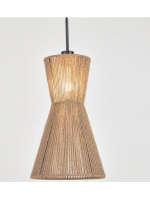 SIPER lampshade for suspension lamp in hand-woven natural fiber jute and black metal