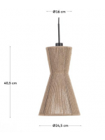 SIPER lampshade for suspension lamp in hand-woven natural fiber jute and black metal