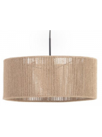 GURU lampshade for suspension lamp in hand-woven natural fiber jute and black metal