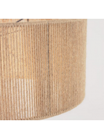 GURU lampshade for suspension lamp in hand-woven natural fiber jute and black metal