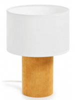 VETRE table lamp in mustard corduroy and white cotton lampshade