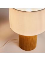 VETRE table lamp in mustard corduroy and white cotton lampshade