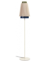 MOLINA floor lamp in metal and blue beige and green rope