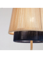 MOLINA floor lamp in metal and blue beige and green rope