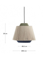 CIGLIA chandelier in metal and blue beige and green rope