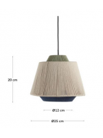 CIGLIA lampadario in metallo e corda blu beige e verde