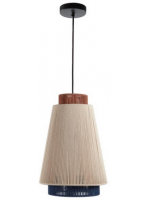 TASPER lampadario in metallo e corda blu beige e marrone