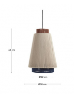 TASPER lampadario in metallo e corda blu beige e marrone