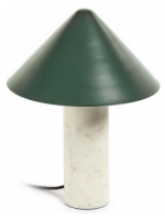 VOLTA lampe de table en marbre blanc et métal