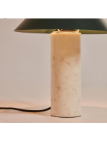 VOLTA lampe de table en marbre blanc et métal