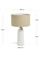 MIERO table lamp in ceramic and cotton