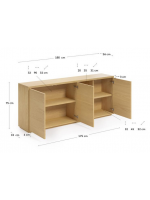 DASTER 180x36 sideboard in oak veneer