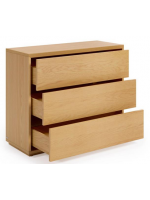DASTER chest of drawers 90x36 oak veneer with 3 drawers