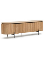 BASCO Meuble TV ou buffet 200 cm en lattes de bois massif design living home